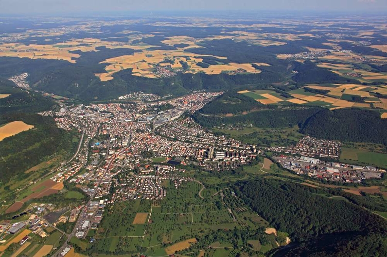 Der Stadtteil Altenstadt (in der unteren Bildhälfte) heute